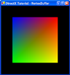 Bild von der Ausgabe des DirectX-Programms mit einem Viereck